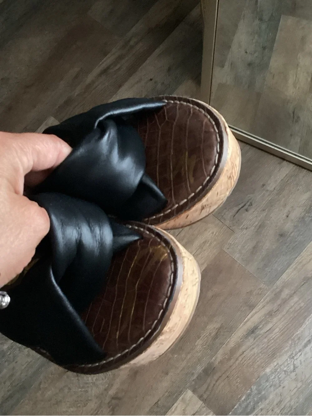 Sam Edelman Black leather Knotted Slide Sandals